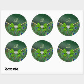 Emerald Green Peacock Wedding Gift Seal Ronde Sticker (Vel)
