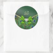 Emerald Green Peacock Wedding Gift Seal Ronde Sticker (Tas)