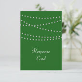 Emerald Green Pearls RSVP Kaartje (Staand voorkant)
