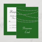 Emerald Green Pearls RSVP Kaartje (Voorkant / Achterkant)