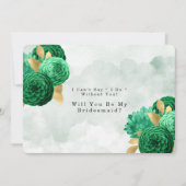 Emerald Green Peony Gold zal mijn Bridesmaid zijn Kaart (Voorkant)