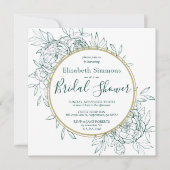 Emerald Green Peony Modern Toile Vrijgezellenfeest Kaart (Voorkant)