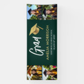 Emerald Green Photo Collage Afstuderen Afstuderen Spandoek (Verticaal)