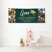 Emerald Green Photo Collage Afstuderen Afstuderen Spandoek (Insitu)