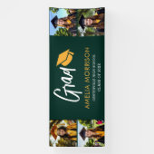 Emerald Green Photo Collage Afstuderen Afstuderen Spandoek (Verticaal)
