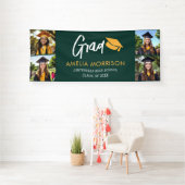 Emerald Green Photo Collage Afstuderen Afstuderen Spandoek (Insitu)