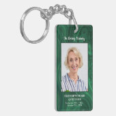 Emerald Green Photo Funeral Favor Memorial Prayer Sleutelhanger (Voorkant Links)