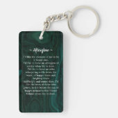 Emerald Green Photo Funeral Gift Memorial Prayer Sleutelhanger (achterkant)