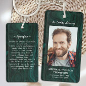Emerald Green Photo Funeral Gift Memorial Prayer Sleutelhanger
