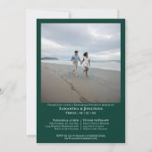 Emerald Green Photo Wedding Rehearsal Dinner Kaart (Voorkant)