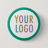 Emerald Green Pin Back Button Custom Logo Round (Voorkant)