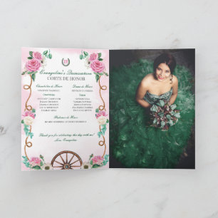 Emerald Green Pink Charro Quinceanera Voeg foto to