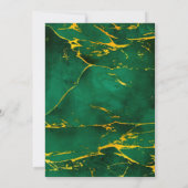 Emerald Green Pink Peony Rozen Wedding Kaart (Achterkant)