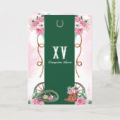 Emerald Green Pink Rose Charro Quinceanera Foto (Achterkant)