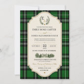 Emerald Green Plaid Elegant Scottish Kaart (Voorkant)