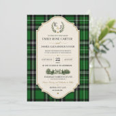 Emerald Green Plaid Elegant Scottish Kaart (Staand voorkant)