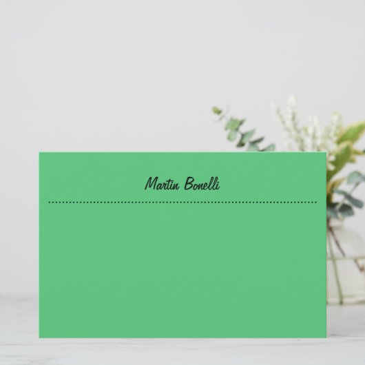 Emerald Green Plain Business Briefpapier (Staand voorkant)