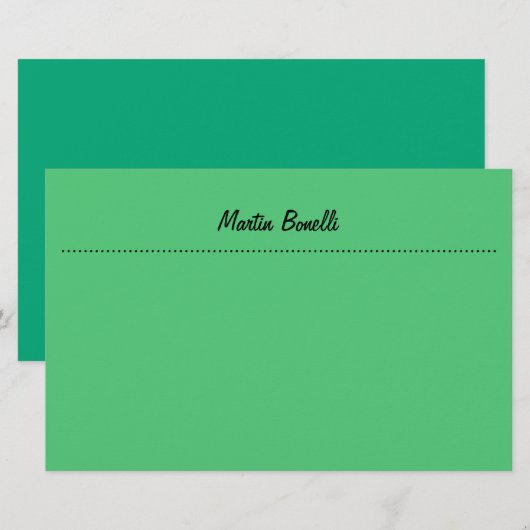 Emerald Green Plain Business Briefpapier (Voorkant / Achterkant)