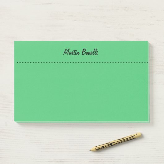 Emerald Green Plain Business Post-it® Notes (Op bureau)