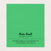 Emerald Green Plain Kalligrafie Naam Aangepast Visitekaartje (Buitenkant ongevouwen)