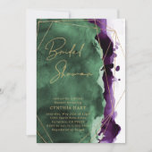Emerald Green & Plum Paarse Vrijgezellenfeest uitn Kaart (Voorkant)