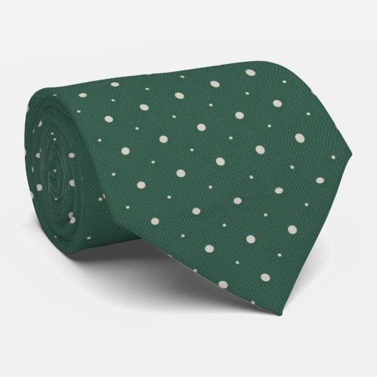 Emerald Green Polka Dot  Stropdas (Opgerold)