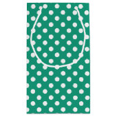 Emerald Green Polka Dots gepersonaliseerd Klein Cadeauzakje (Achterkant)