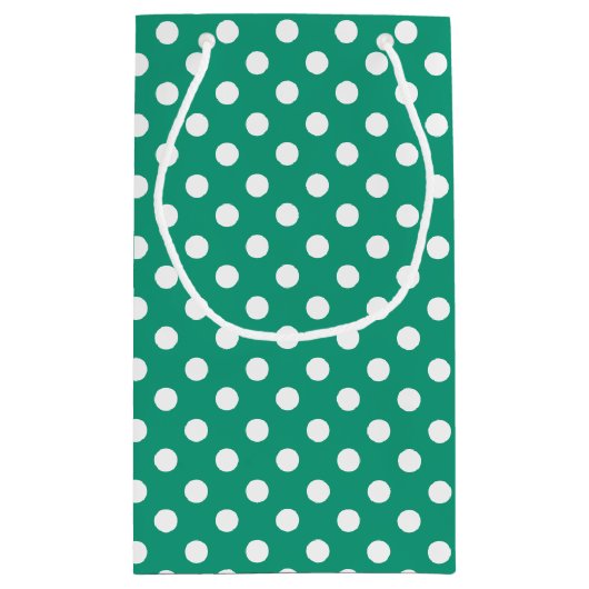 Emerald Green Polka Dots gepersonaliseerd Klein Cadeauzakje (Achterkant)