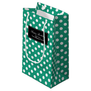 Emerald Green Polka Dots gepersonaliseerd Klein Cadeauzakje