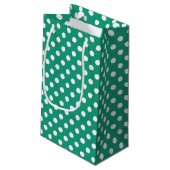 Emerald Green Polka Dots gepersonaliseerd Klein Cadeauzakje (Achterkant Gekanteld)