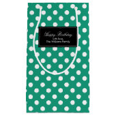 Emerald Green Polka Dots gepersonaliseerd Klein Cadeauzakje (Voorkant)