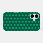 Emerald Green Polka Dots iPhone 16 Hoesje (Achterkant horizontaal)