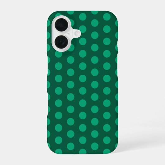 Emerald Green Polka Dots iPhone 16 Hoesje (Achterkant)