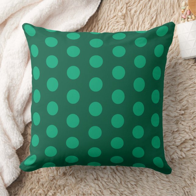 Emerald Green Polka Dots  Kussen (Deken)