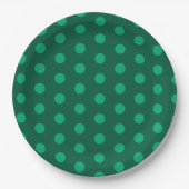 Emerald Green Polka Dots  Papieren Bordje (Voorkant)