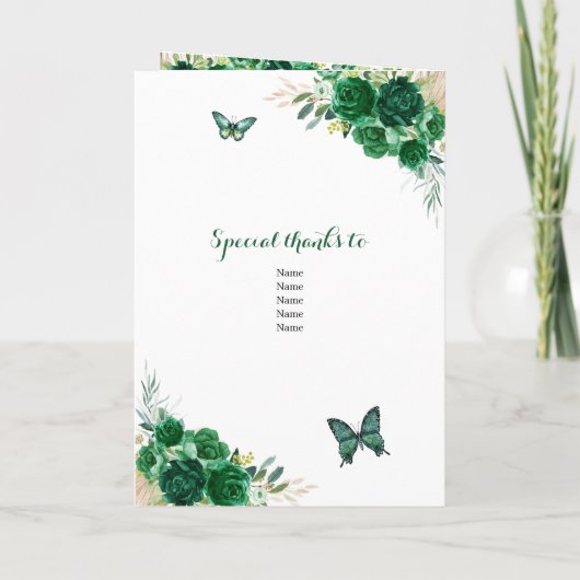 Emerald Green Princess 15 Años Programma Sjabloon (Achterkant)