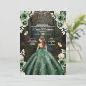 Emerald Green Princess Castle Forest Mis Quince Kaart (Staand voorkant)