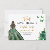 Emerald Green Princess Quinceañera Bewaar de datum Save The Date (Voorkant)