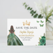 Emerald Green Princess Quinceañera Bewaar de datum Save The Date (Staand voorkant)
