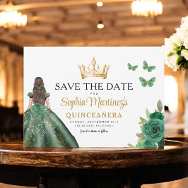 Emerald Green Princess Quinceañera Bewaar de datum Save The Date