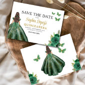 Emerald Green Princess Quinceañera Bewaar de datum Save The Date