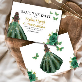 Emerald Green Princess Quinceañera Bewaar de datum Save The Date