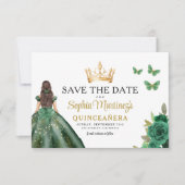 Emerald Green Princess Quinceañera Bewaar de datum Save The Date (Voorkant)