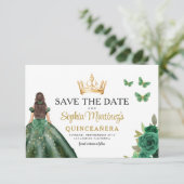 Emerald Green Princess Quinceañera Bewaar de datum Save The Date (Staand voorkant)