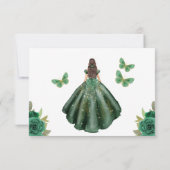 Emerald Green Princess Quinceañera Bewaar de datum Save The Date (Achterkant)