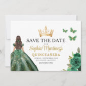 Emerald Green Princess Quinceañera Bewaar de datum Save The Date (Voorkant)