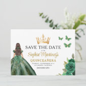 Emerald Green Princess Quinceañera Bewaar de datum Save The Date (Staand voorkant)