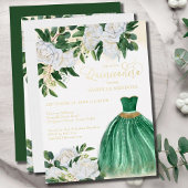 Emerald Green Princess Quinceanera Gold Folie Uitnodiging