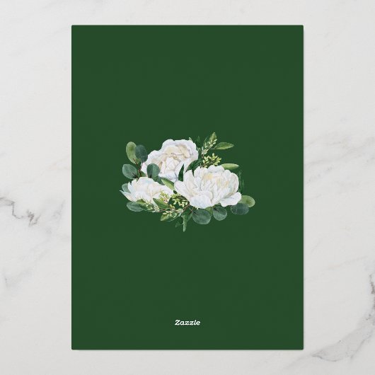 Emerald Green Princess Quinceanera Gold Folie Uitnodiging (Achterkant)