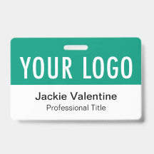 Emerald Green PVC Badge Horizontale Werknaam Tag